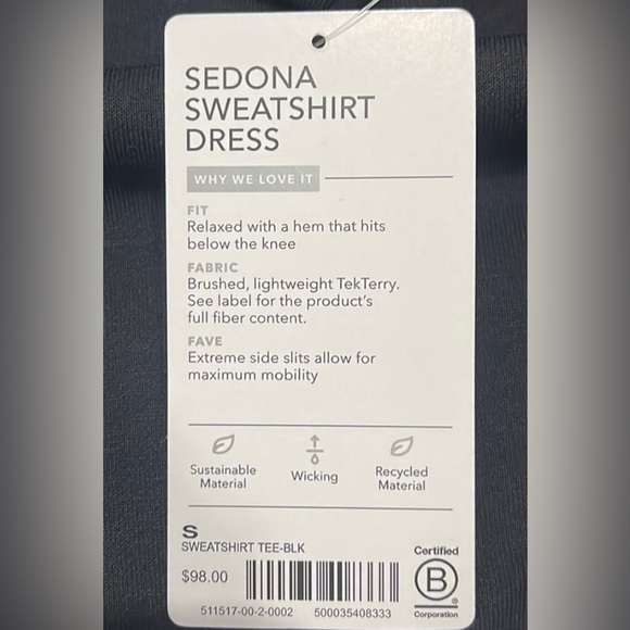 NWOT ATHLETA Sedona Sweatshirt Dress in Black Size XL - Picture 12 of 12